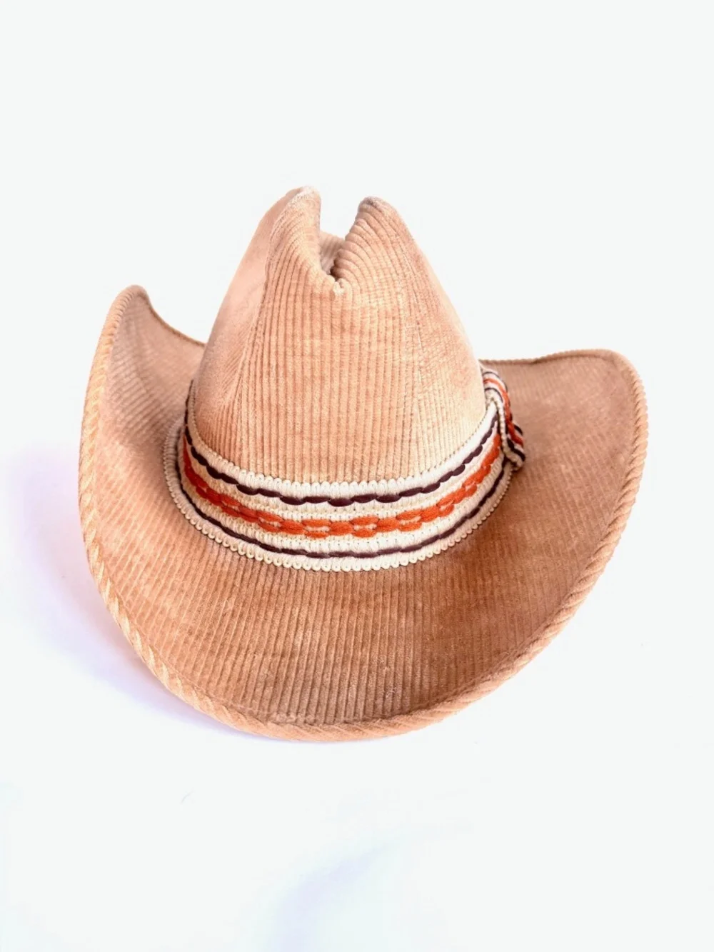 Vintage United Hatters Cap & Millinery Works Int. Cowboy Hat XL Tan Corduroy